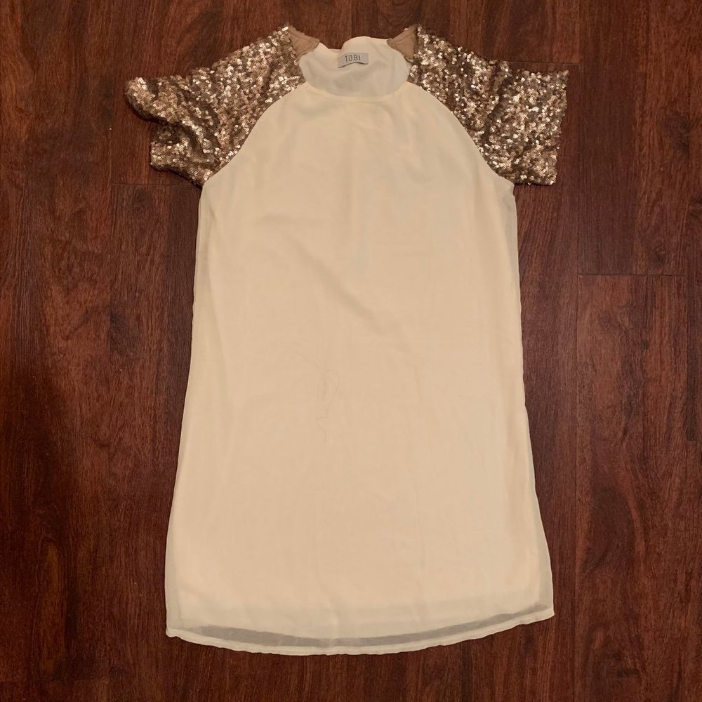 Tobi Off-White Sequins Dress